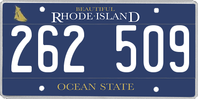 RI license plate 262509