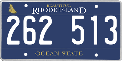 RI license plate 262513