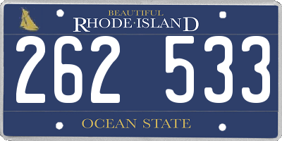 RI license plate 262533