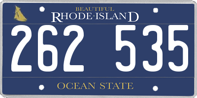 RI license plate 262535
