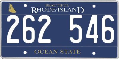 RI license plate 262546