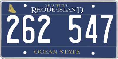 RI license plate 262547