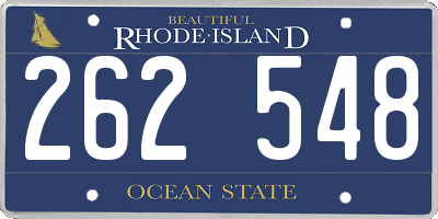 RI license plate 262548