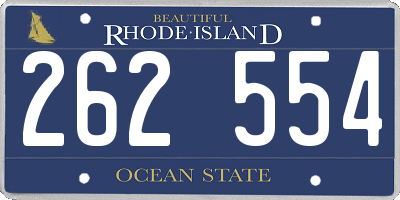 RI license plate 262554