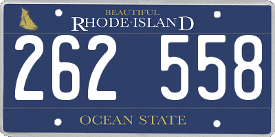 RI license plate 262558
