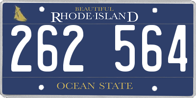 RI license plate 262564