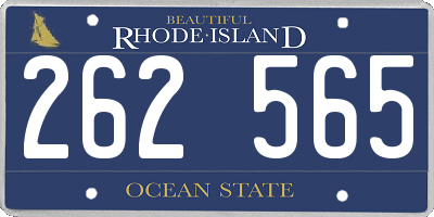 RI license plate 262565