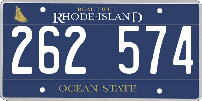 RI license plate 262574