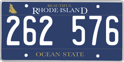 RI license plate 262576