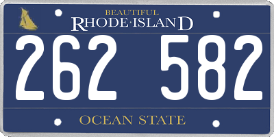 RI license plate 262582