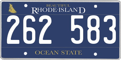 RI license plate 262583