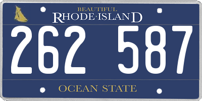 RI license plate 262587