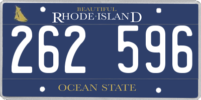 RI license plate 262596