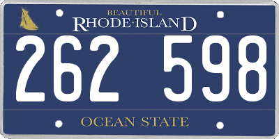 RI license plate 262598