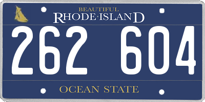 RI license plate 262604