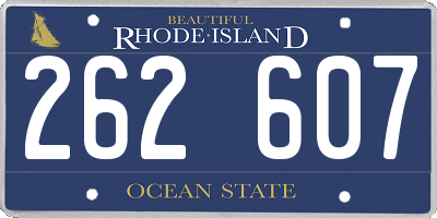 RI license plate 262607
