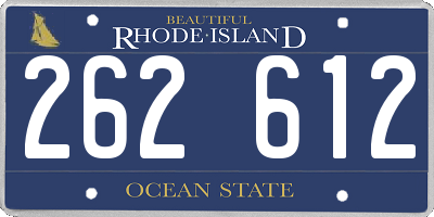 RI license plate 262612