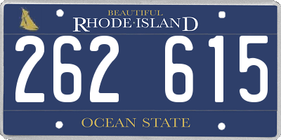 RI license plate 262615