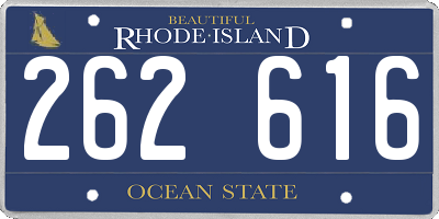 RI license plate 262616