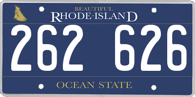 RI license plate 262626