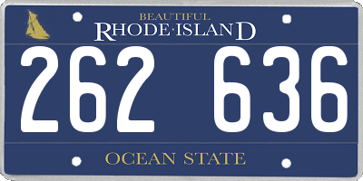 RI license plate 262636