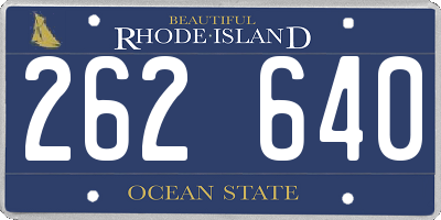 RI license plate 262640