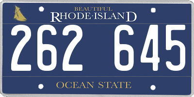 RI license plate 262645