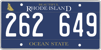 RI license plate 262649