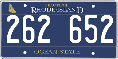 RI license plate 262652