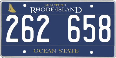 RI license plate 262658