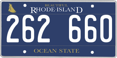RI license plate 262660