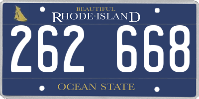 RI license plate 262668