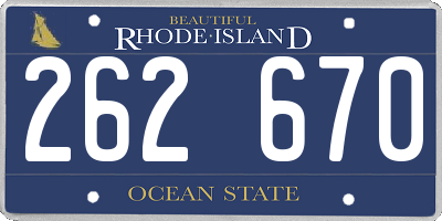 RI license plate 262670