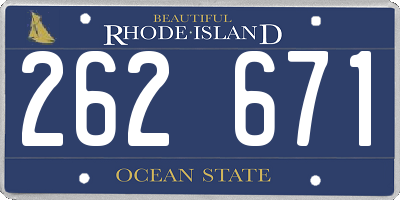 RI license plate 262671