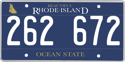 RI license plate 262672