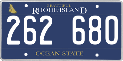 RI license plate 262680