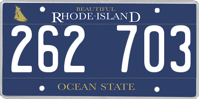 RI license plate 262703