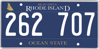 RI license plate 262707