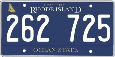 RI license plate 262725