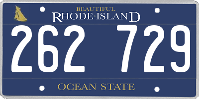 RI license plate 262729