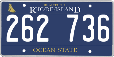 RI license plate 262736