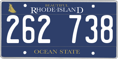 RI license plate 262738