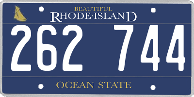 RI license plate 262744