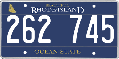RI license plate 262745