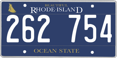 RI license plate 262754