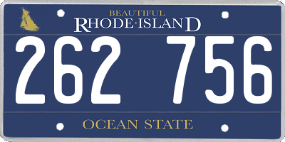 RI license plate 262756