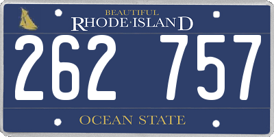 RI license plate 262757