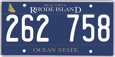 RI license plate 262758