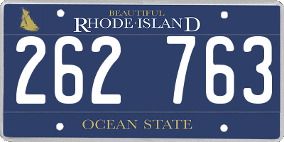RI license plate 262763