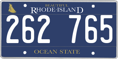 RI license plate 262765
